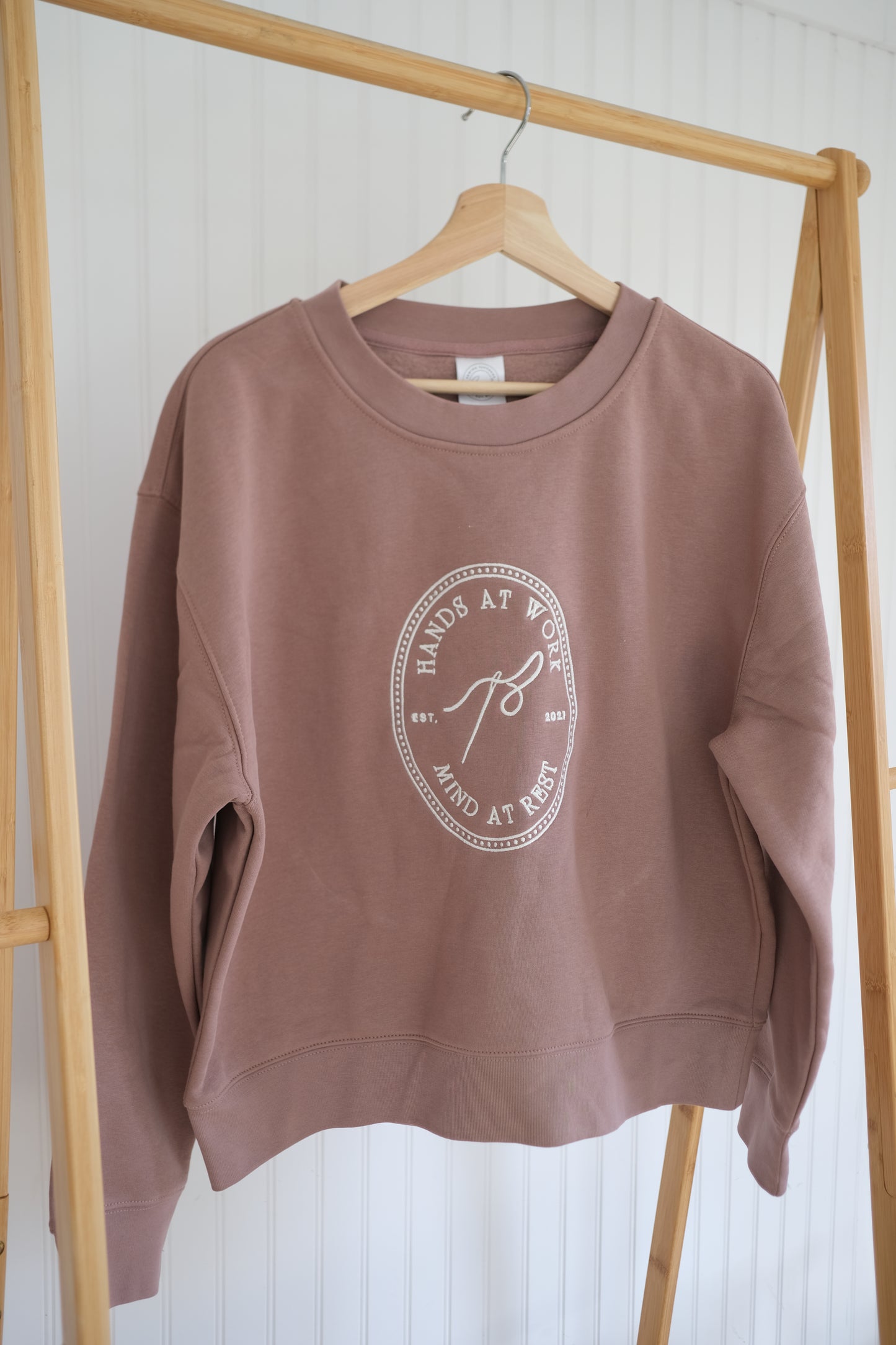 Hands At Work Embroidered Crewneck