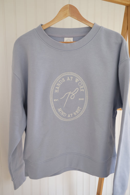 Hands At Work Embroidered Crewneck