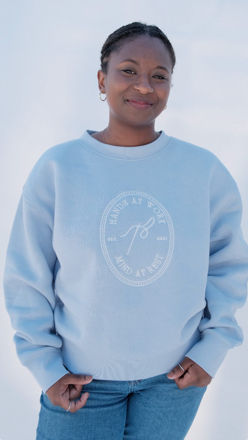 Hands At Work Embroidered Crewneck